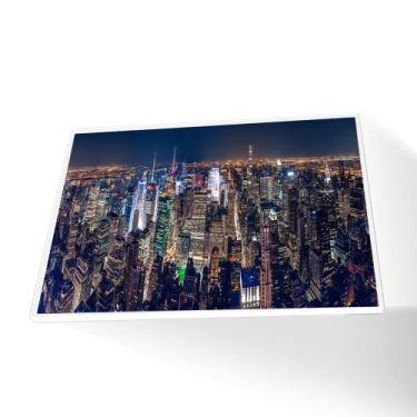 Imagem de Quadro Nova York Noturno Canvas Sem Vidro - Center Molduras, 20x30 Bai