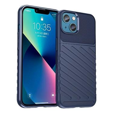 Imagem de IDEWEI Capa para iPhone 13. Fibra de carbono refinada, anti-queda, anti-impressões digitais, proteção integral. A capa do telemóvel é compatível com iPhone 13