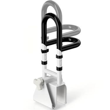 Imagem de Trilho de segurança ajustável para banheira com aderência dupla: alça de barra de apoio de chuveiro para idosos, idosos e deficientes, barras de apoio para a lateral da banheira com aderência