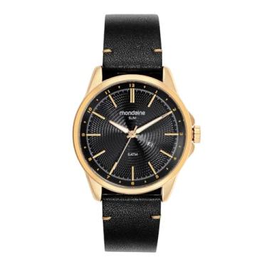 Imagem de Mondaine Relógio Masculino Mondaine Preto Couro Analógico Calendário