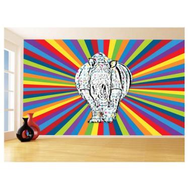 Imagem de Papel De Parede 3D Animais Pop Art Rinoceronte 3,5M Pxa504 - Você Deco