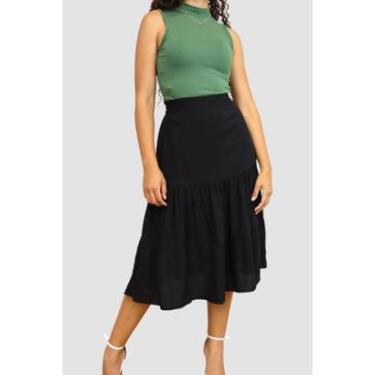 Imagem de Saia Midi Três Marias Preta D Bell-Feminino