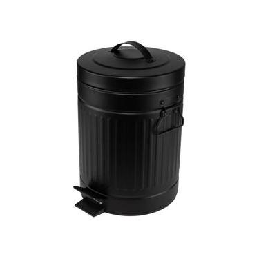 Imagem de Lixeira Retrô com Pedal Preta Mollie 5 litros