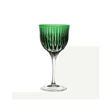 Imagem de Taça De Vinho Tinto Cristal Lapidado Verde Escuro 370Ml - Strauss
