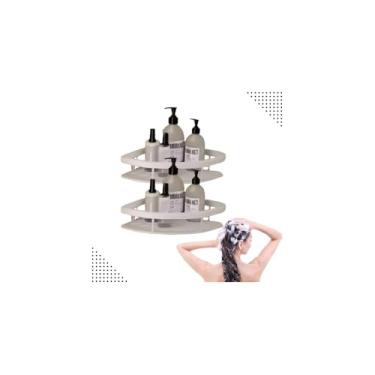 Imagem de Prateleira Multiuso de Canto em L, Alumínio, Preto, 21x28x5cm, 2 Unidades