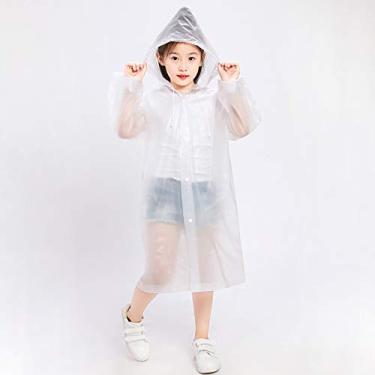 Imagem de Snsowed Boa Função à Prova D'água, Respirabilidade e Conforto, Capa de Chuva Dobrável para Crianças, Durável e Reutilizável, Corda de Pescoço Ajustável, Fácil de Usar Sozinho, 3 Capas de (branca)