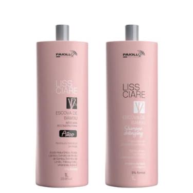 Imagem de Kit Profissional Progressiva Bambu Shampoo Detangling 1L e Máscara Reconstrutora com Ácido Hialurônico, Sem Formol