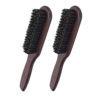 Imagem de Brrnoo Pente de Barba Masculino, 2 Peças, Ferramenta de Modelagem Com Cabo de Madeira para Barbearia e Uso Doméstico, Escova Macia para Cuidados Com Barba e Cabelo