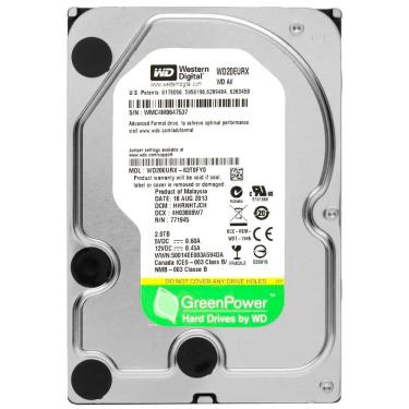 Imagem de HD Interno Western Digital WD20EURX 2TB, 3,5”, SATA III 6Gb/s, 64MB Cache, IntelliPower, 5400/7200 RPM