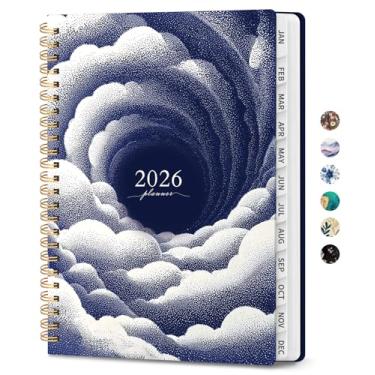 Imagem de Agenda 2026, agenda semanal e mensal para mulheres, janeiro de 2026 a dezembro de 2026, agenda de calendário de capa dura 2026 com abas, bolso interno, encadernação espiral, perfeita para escritório