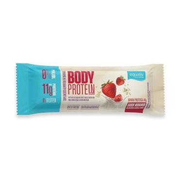 Imagem de Barra de Proteína Body Protein Suplemento Alimentar Equaliv 11g de Proteína Sabor Morango 40g