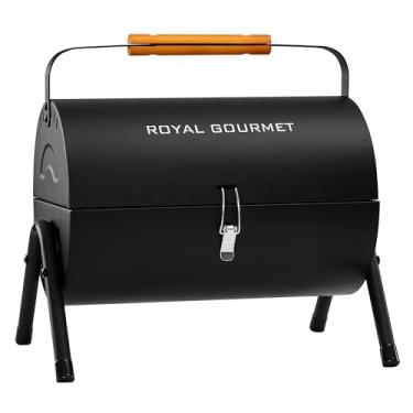 Imagem de Royal Gourmet Grelha de carvão portátil CC1015W, 147 m², grelha de cozinha, cabo de madeira, churrasqueira de mesa para churrasco ao ar livre, acampamento, piquenique, quintal, pátio, preto