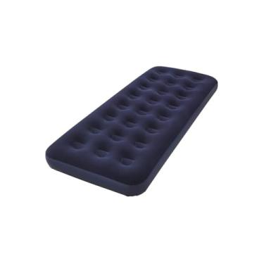 Imagem de Colchão Inflável Solteiro, PVC, Azul, 191x73x22cm, Portátil, Superfície Aveludada, 1.5kg