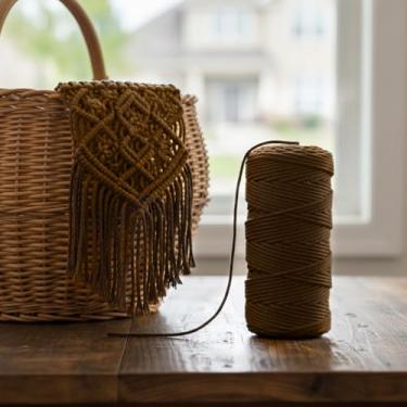 Imagem de Corda de macramê colorida de 3 mm x 109 jardas, barbante torcido para artesanato para pendurar na parede, decoração de casa, várias cores