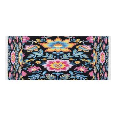 Imagem de Wassud Capas florais coloridas para lavadora e secadora, protetor de lavadora com sacos de armazenamento, capa de geladeira à prova de poeira com bolsos para lavanderia doméstica, cozinha, 120 x 55 cm