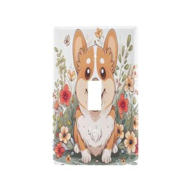 Imagem de Wassud Placa decorativa engraçada para interruptor de luz para cães, placa de parede para tomadas elétricas, interruptor único, 11 x 7 cm