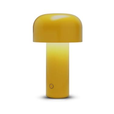 Imagem de Luminária Abajur Portátil a Bateria Led Integrado 5W 3000K Dimerizável Modelo Domo Amarelo Pix Iluminação