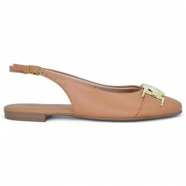 Imagem de Sapatilha Beira Rio Slingback Conforto Casual Feminina Macia, Camel, 3