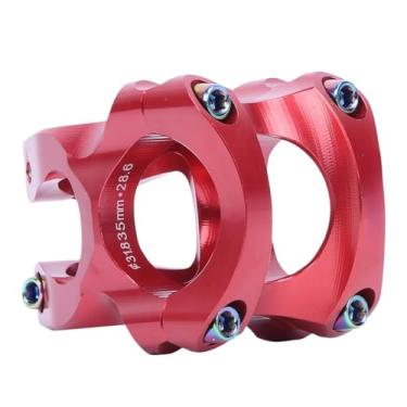 Imagem de Mesa ultraleve para MTB, guidão de 35 mm, usinagem CNC, inclinação de 0 graus, suporte para bicicleta, espiga de 31,8 mm e 28,6 mm. Peças para mountain bike.(RED)