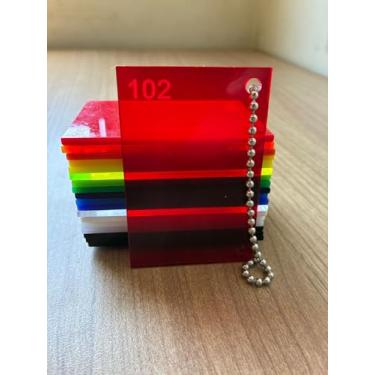 Imagem de Chapa de Acrílico Vermelho Transparente 3mm (100x100cm) Placa Premium Cast Virgem 100 por cento de Pureza | 1,0x1,0m Comunicação Visual | Dobrável | Corte a Laser | 1000x1000mm