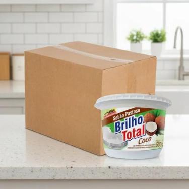 Imagem de Kit 24 Sabão Lava Louça Multiuso Pastoso Brilho Limpeza Total 500gr - 