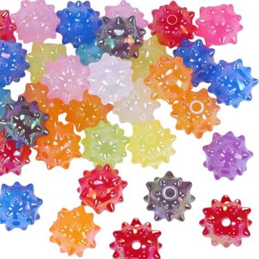 Imagem de SUNNYCLUE 1 caixa, 40 peças, contas focais de acrílico, contas de acrílico, contas de acrílico, 18 mm, formato de equino 3D, cores aleatórias, focais, chiclete, espaçadores soltos para canetas