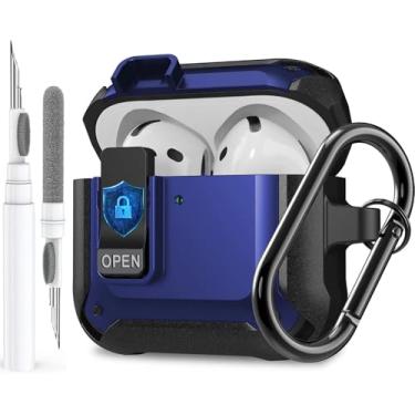 Imagem de Olytop Capa para Airpods 4 com trava de bloqueio, capa resistente para Apple Airpods 4ª geração 2024 masculina e feminina, armadura à prova de choque para iPod 4 geração, capa rígida protetora com