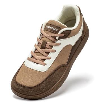 Imagem de HOBIBEAR Sapatos masculinos descalços | biqueira larga | Sapatos de caminhada leves e flexíveis | para trilha/viagem, Marrom, 11 Wide