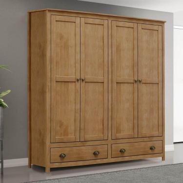 Imagem de Guarda-roupa 4 Portas 2 Gavetas Freijó Topázio Madeira Pinus - Finestra