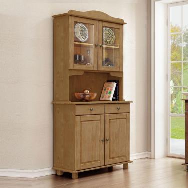 Imagem de Armário Cristaleira 4 Portas 2 Gavetas Rubi Freijó Madeira Pinus - Finestra