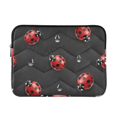 Imagem de Capa acolchoada para laptop, animais vermelhos, manchas pretas, notebook bolsa grande