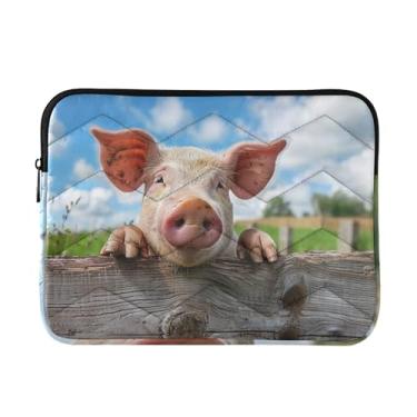 Imagem de Capa para laptop 13, 13,3, 35 cm, porco engraçado, à prova de choque, capa protetora para notebook portátil para dispositivo eletrônico