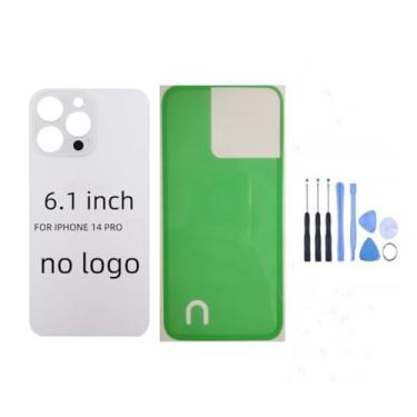 Imagem de STYCES Substituição de vidro da tampa traseira traseira para iPhone 14pro de 6,1 polegadas e para iPhone 14promax 6,7 polegadas (sem logotipo), com kit de ferramentas de reparo, adesivo pré-instalado