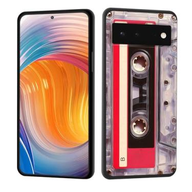 Imagem de CICPLKSE Capa para Pixel 6, capa amortecedora de borracha de silicone macia, proteção total à prova de choque, proteção contra quedas para Google Pixel 6 2021, fita cassete