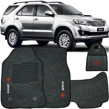 Imagem de Jogo Tapete Automotivo Carpete + Lixeira Toyota Hilux SW4 2006 à 2015 Soft Logo Bordado Grafite
