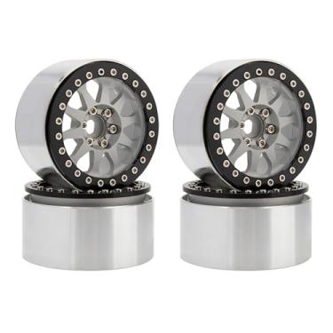 Imagem de MEUS RACING 2.2 Beadlock Wheels Rims Deep-Dish Wheel for Axial SCX10 Traxxas TRX4 Vanquish VS4-10 Redcat Gen8 1/10 RC Crawler Upgrades (Silver)
