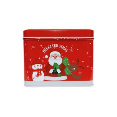 Imagem de LATA METAL COM ALÇA VERMELHO VERDE 13X11X10cm FLORARTE - FLOR ARTE