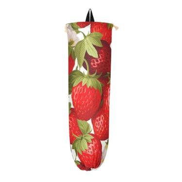 Imagem de Lindos suportes de saco plástico de morango, organizador de armazenamento de cozinha, suporte de sacola de compras para sacolas plásticas