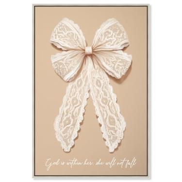 Imagem de God is with Her Lace Canvas Print Jesus Wall Art por Art Remedy, moldura prateada, 50 x 76 cm