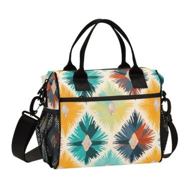 Imagem de GAIGEO Lancheira indiana colorida isolada com alças, lancheiras médias isoladas, lancheiras térmicas para mulheres, M