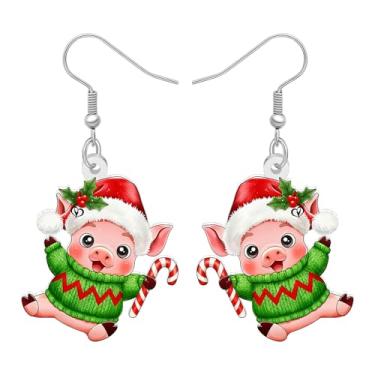 Imagem de BAMAY Brincos de porco rosa fofos pendentes para mulheres amantes, joias de porquinho novidade, pingentes de acrílico para decorações de aniversário, Medium, Acrílico, Sem pedra preciosa