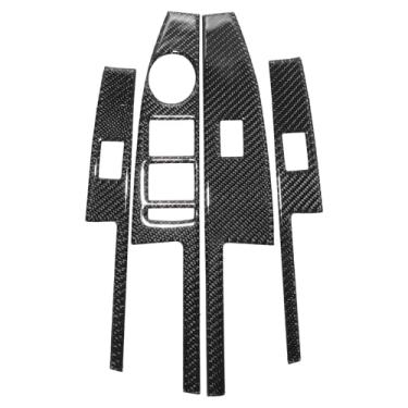 Imagem de TUCKBOLD Capa de painel de interruptor de elevação de janela para Chevrolet Sonic 2012-2016 Botão de controle da janela da porta do carro dianteiro traseiro acessórios interiores fibra de carbono