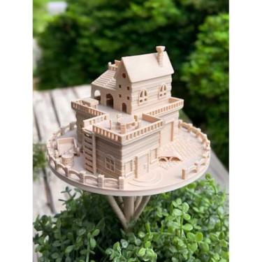 Imagem de Mini Casa na Árvore 3D em PLA Enfeite Criativo Modelo Detalhado para Vasos, Jardim, Aquario Ideal para Amantes de Decoração e Hobbyistas(Mansão)
