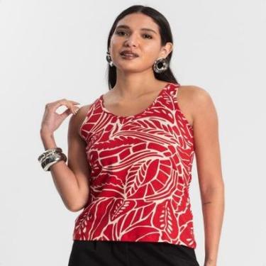 Imagem de Blusa Regata Nadador Feminina Estampa Tropical De Alça Larga-Feminino