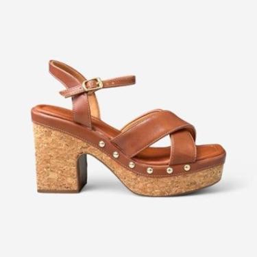 Imagem de Sandália Bebecê Plataforma Boho Marrom-Feminino