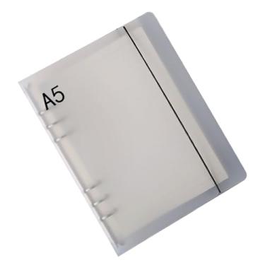 Imagem de SPYMINNPOO Capa de Encadernação Portátil Transparente e Flexível Com 6 Furos para Reuniões de Escritório Escolar, Protetor Fosco PP Shell para Diários, Memorandos, Viagens (A5)
