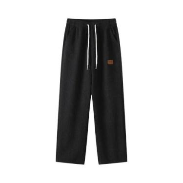 Imagem de Calças De Moletom Masculinas De Inverno Grossas E Quentes Em Corduroy 