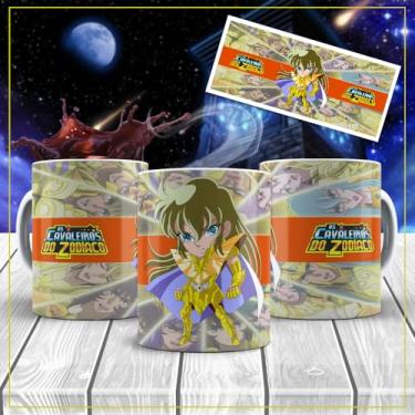 Imagem de Caneca Porcelana Os Cavaleiros do Zodíaco Cavaleiro de Ouro Todos Os Personagens 325ml (Virgem)