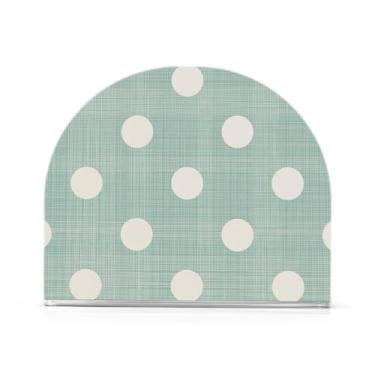 Imagem de Porta-guardanapos de mesa verdes de bolinhas brancas, 1 pacote, bandeja de guardanapo para banheiro, suporte de guardanapos de papel
