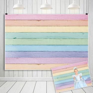 Imagem de OERJU Pano de fundo colorido para fotografia de madeira pastel para crianças, meninas, chá de bebê, decoração de festa de aniversário de recém-nascidos, faixa de fundo com tema de Páscoa, decoração de